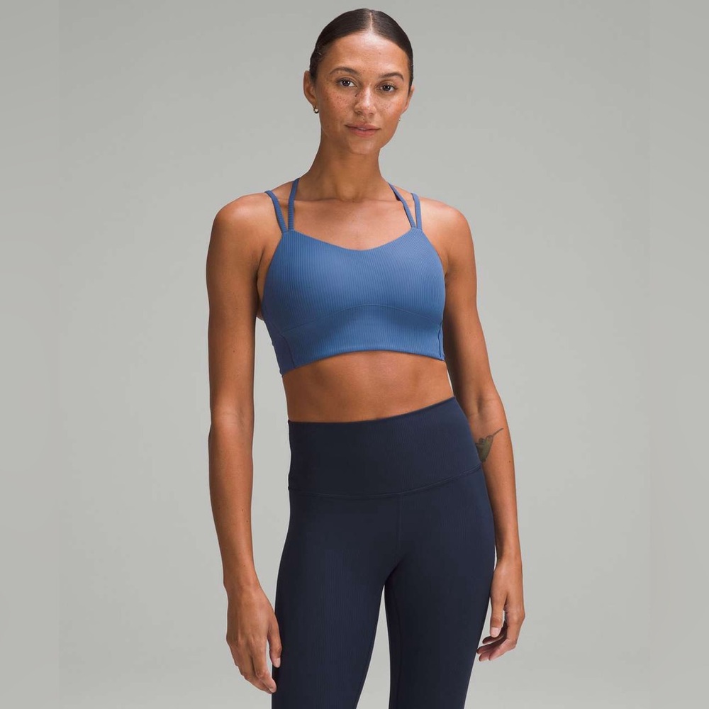 Lululemon Like A Cloud Long Line Cobalt Blue Bra